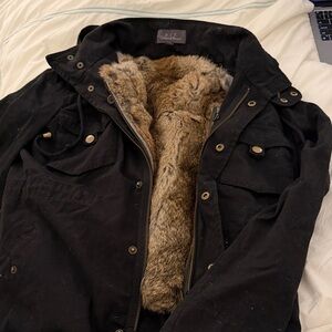 Patterson J. Kincaid Black Jacket with Faux Fur Lining